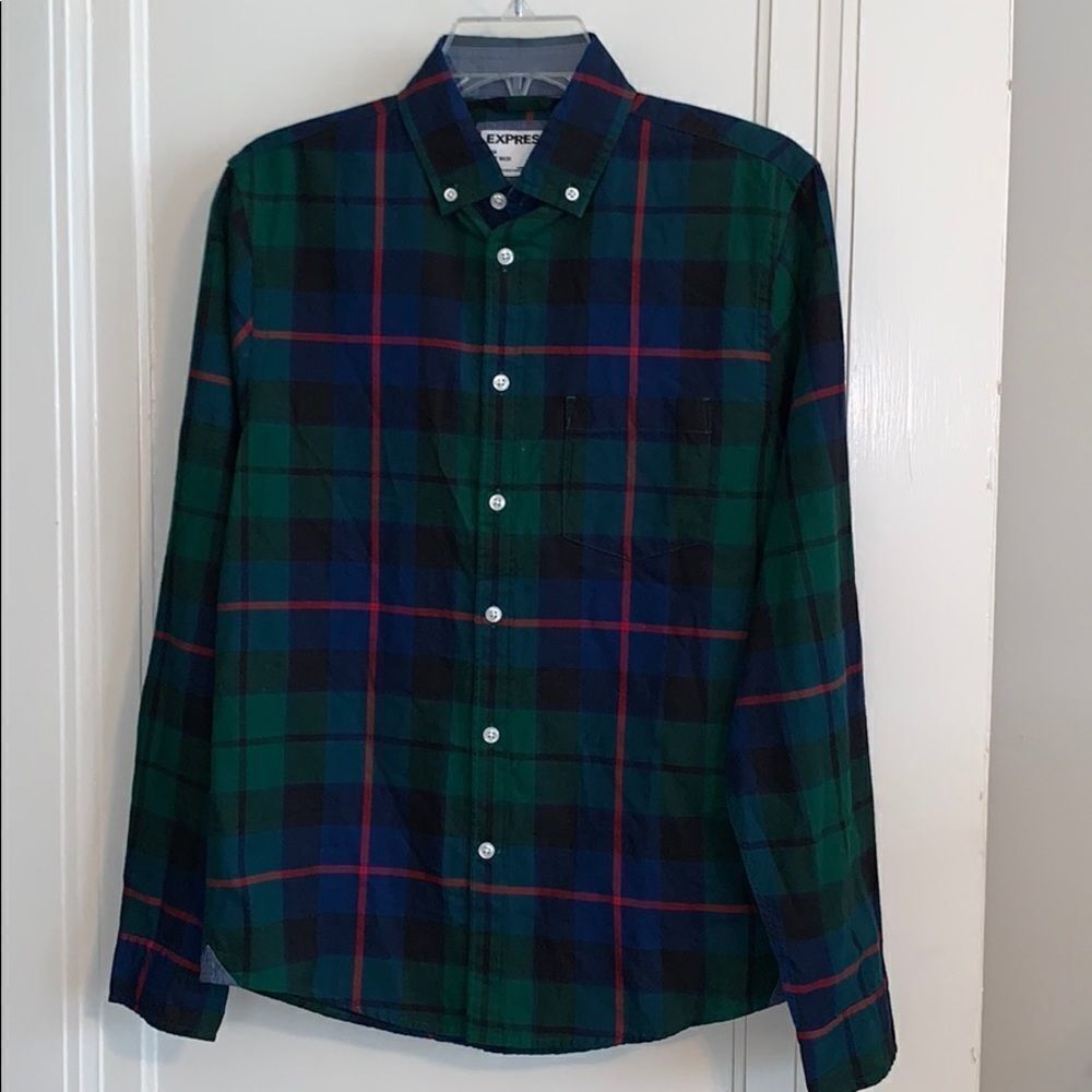 NWT Express plaid button down shirt